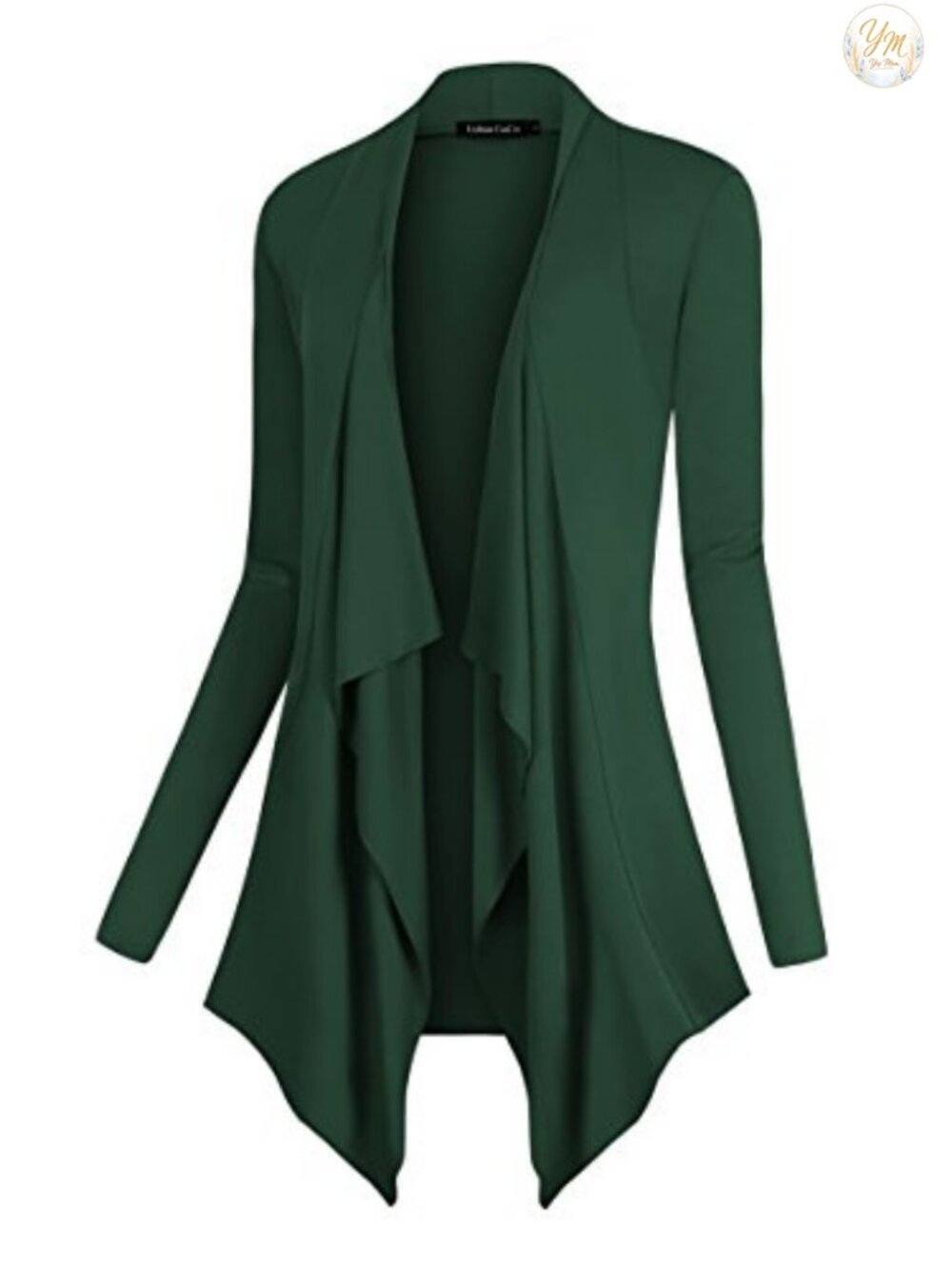 Womens Drape Front Open Cardigan Asymmetrical Hem Lightweight Layering Sweater